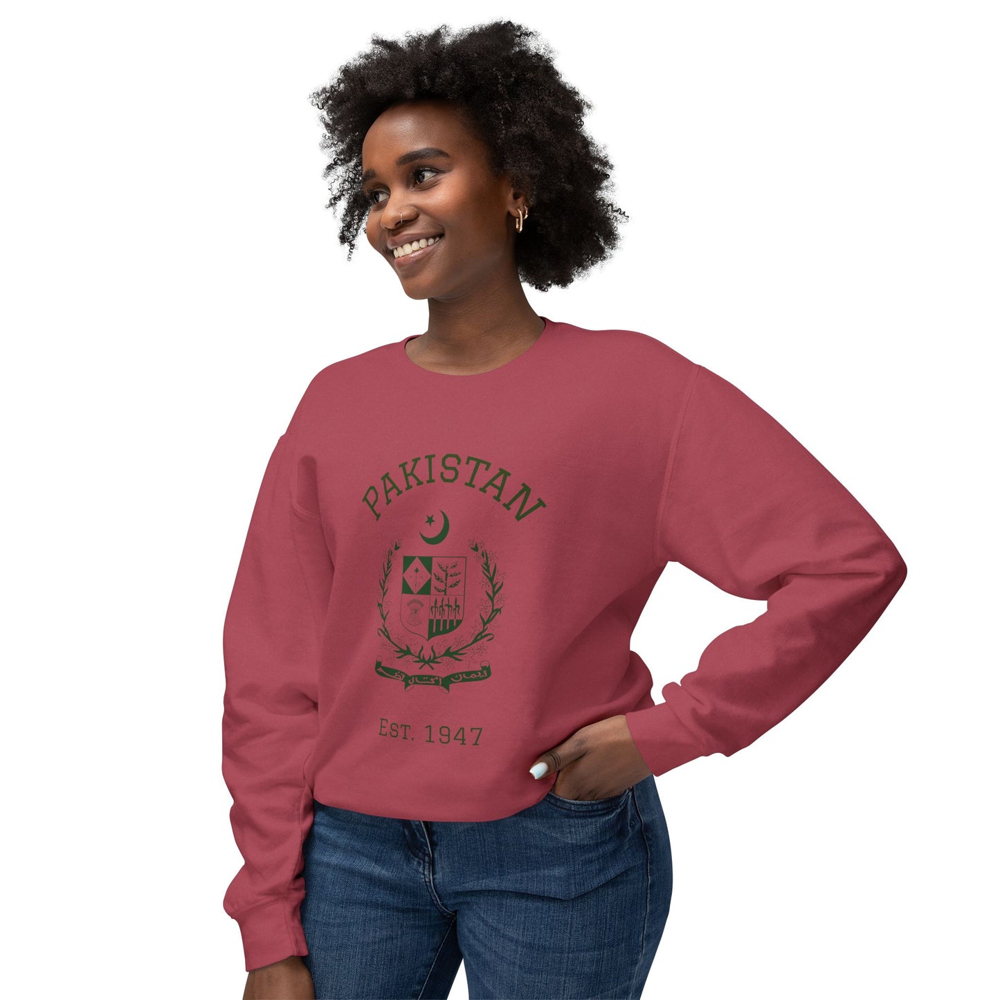 Pakistan Pride Crewneck Sweatshirt — Pakistan Emblem Graphic