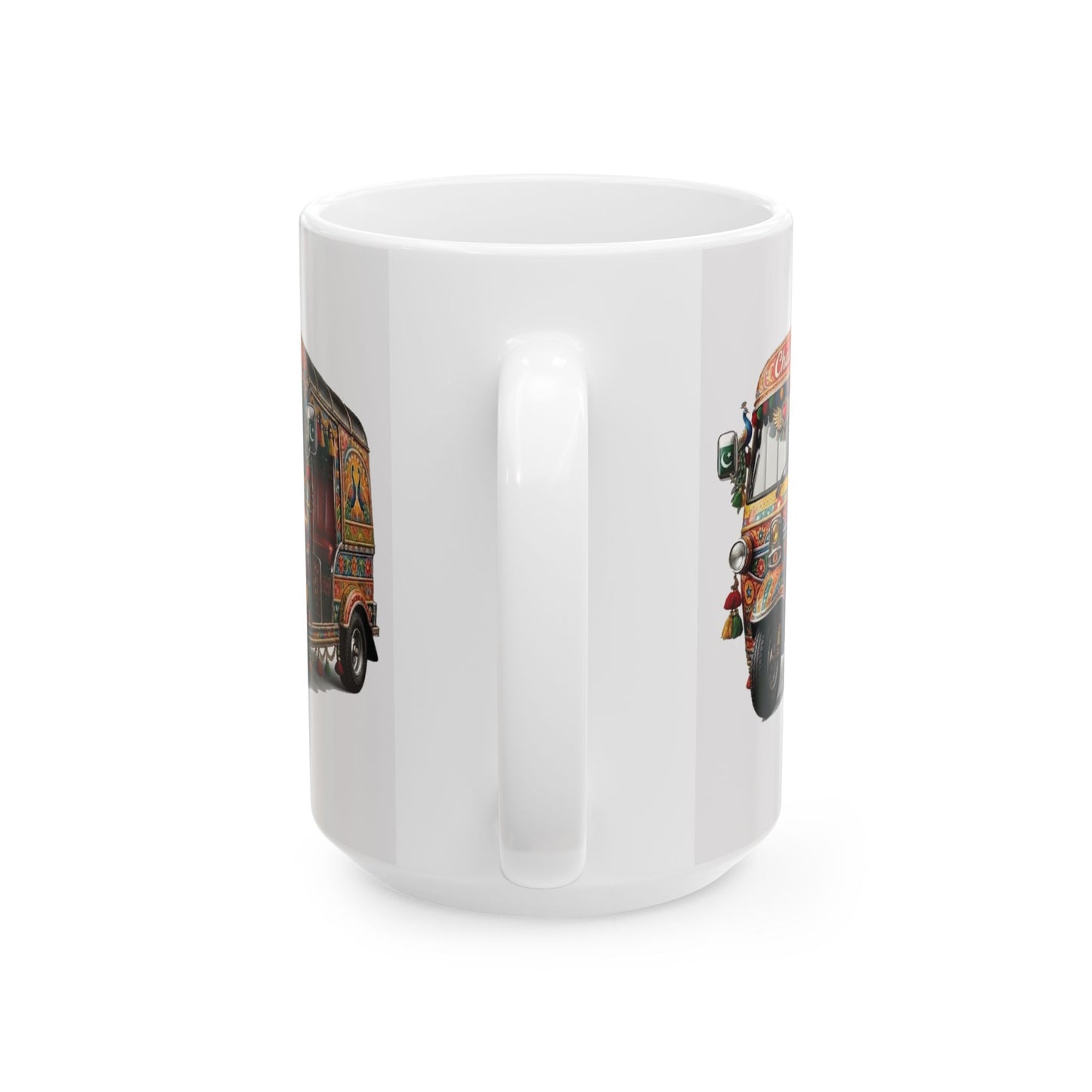 Pakistani Truck Art Rickshaw Ceramic Mug — Colorful 11oz & 15oz Coffee Cup