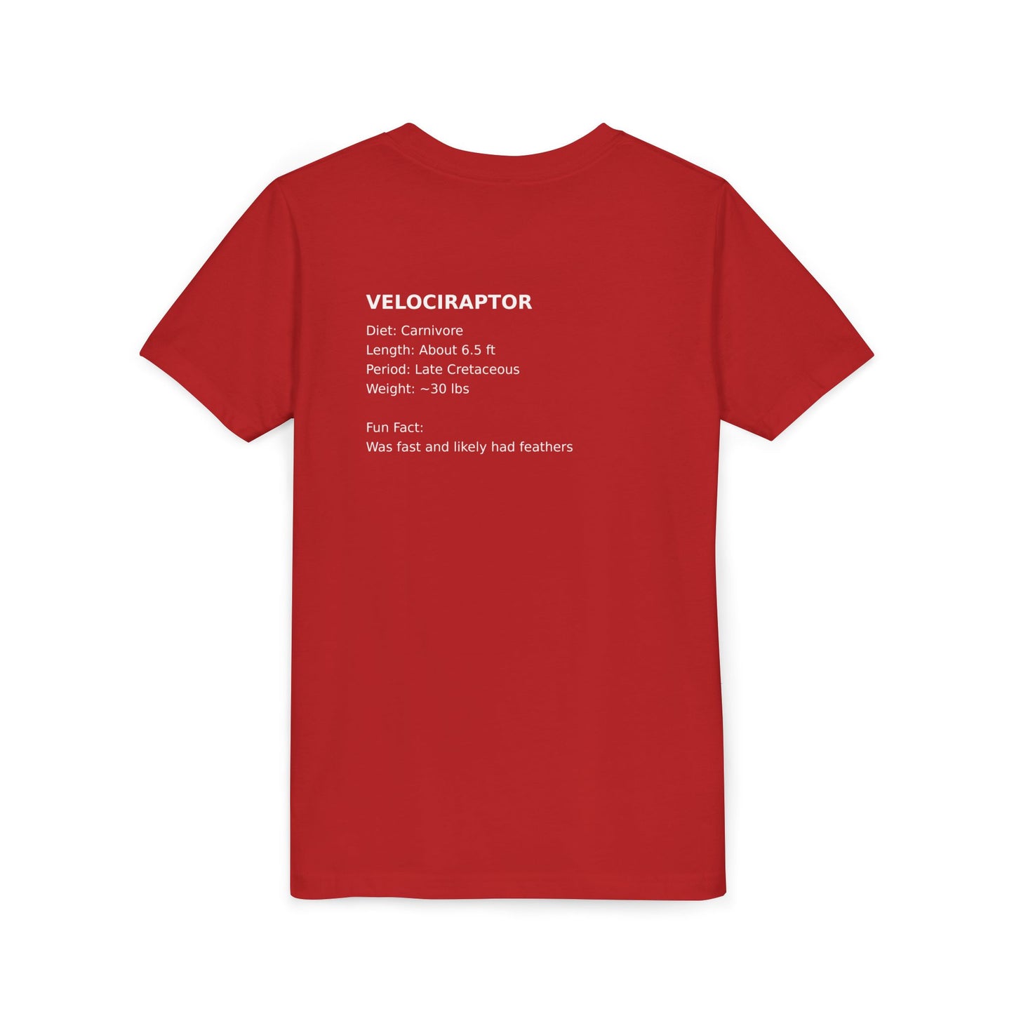 Velociraptor educational youth t-shirt