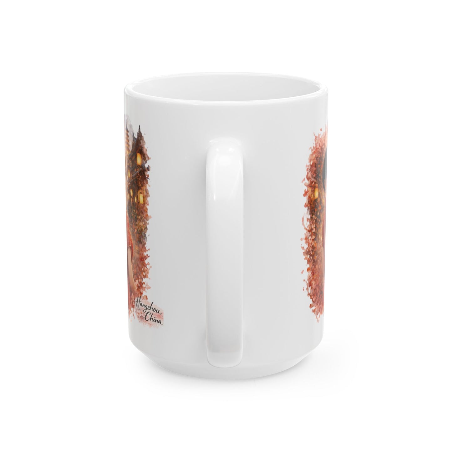 Chinese Girl in Hangzhou Ceramic Mug | Asian City Collection, 11oz or 15oz