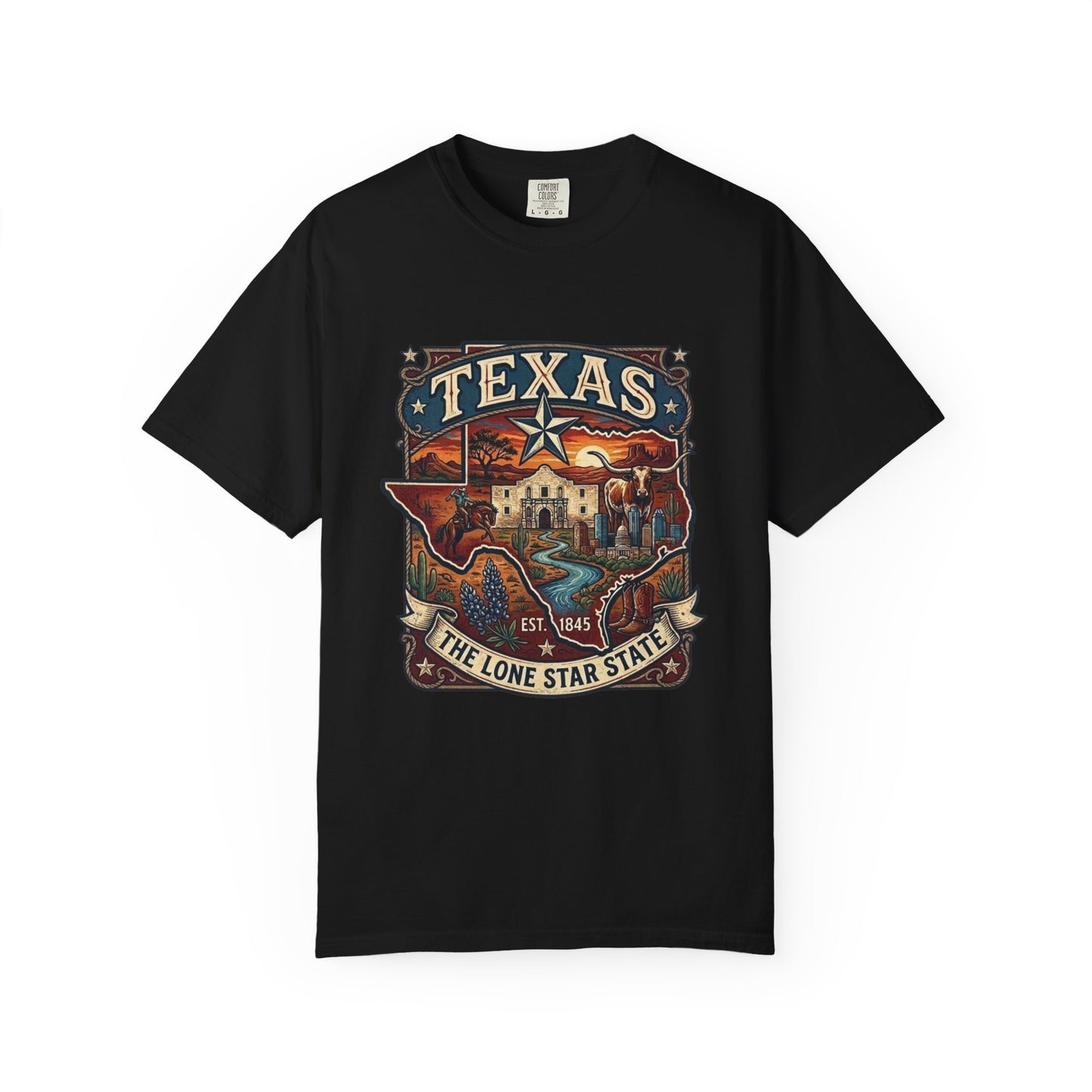 Texas Alamo Longhorn T-Shirt — State of Texas Graphic Tee