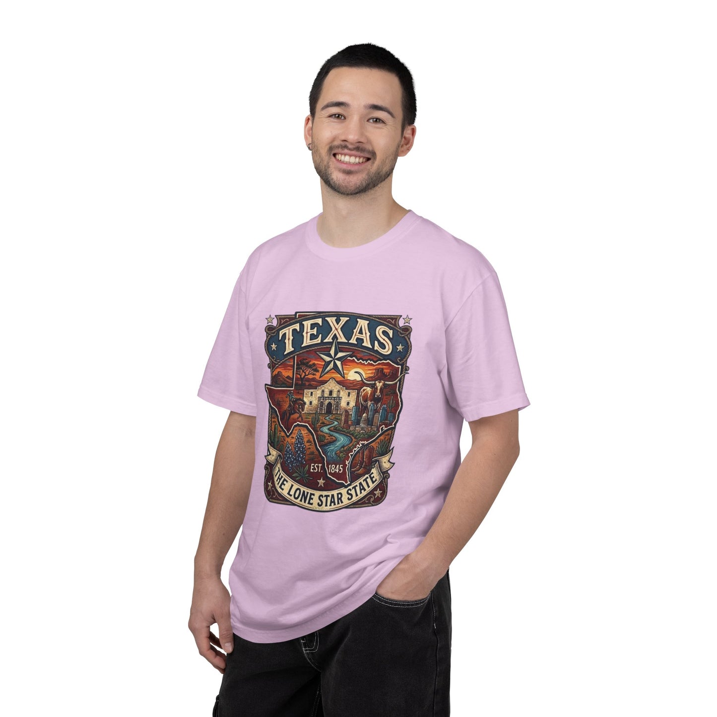 Texas Alamo Longhorn T-Shirt — State of Texas Graphic Tee