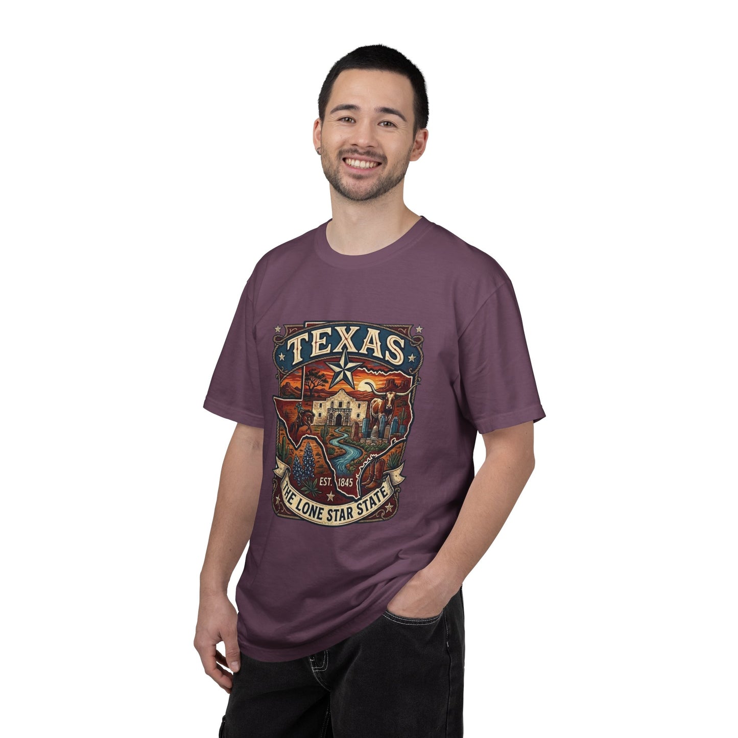 Texas Alamo Longhorn T-Shirt — State of Texas Graphic Tee