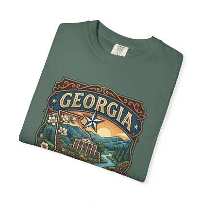 Georgia State Souvenir T-Shirt — State Symbols & Landmarks Tee