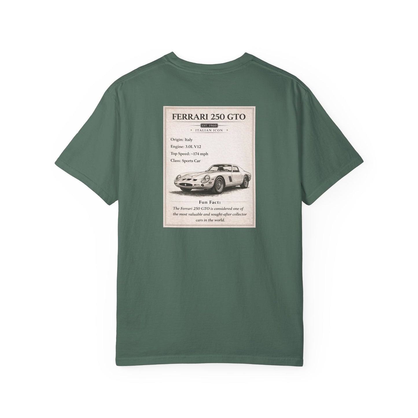 1960 Ferrari 250 GTO Vintage Car Club T-shirt | Classic Sports Car Tee