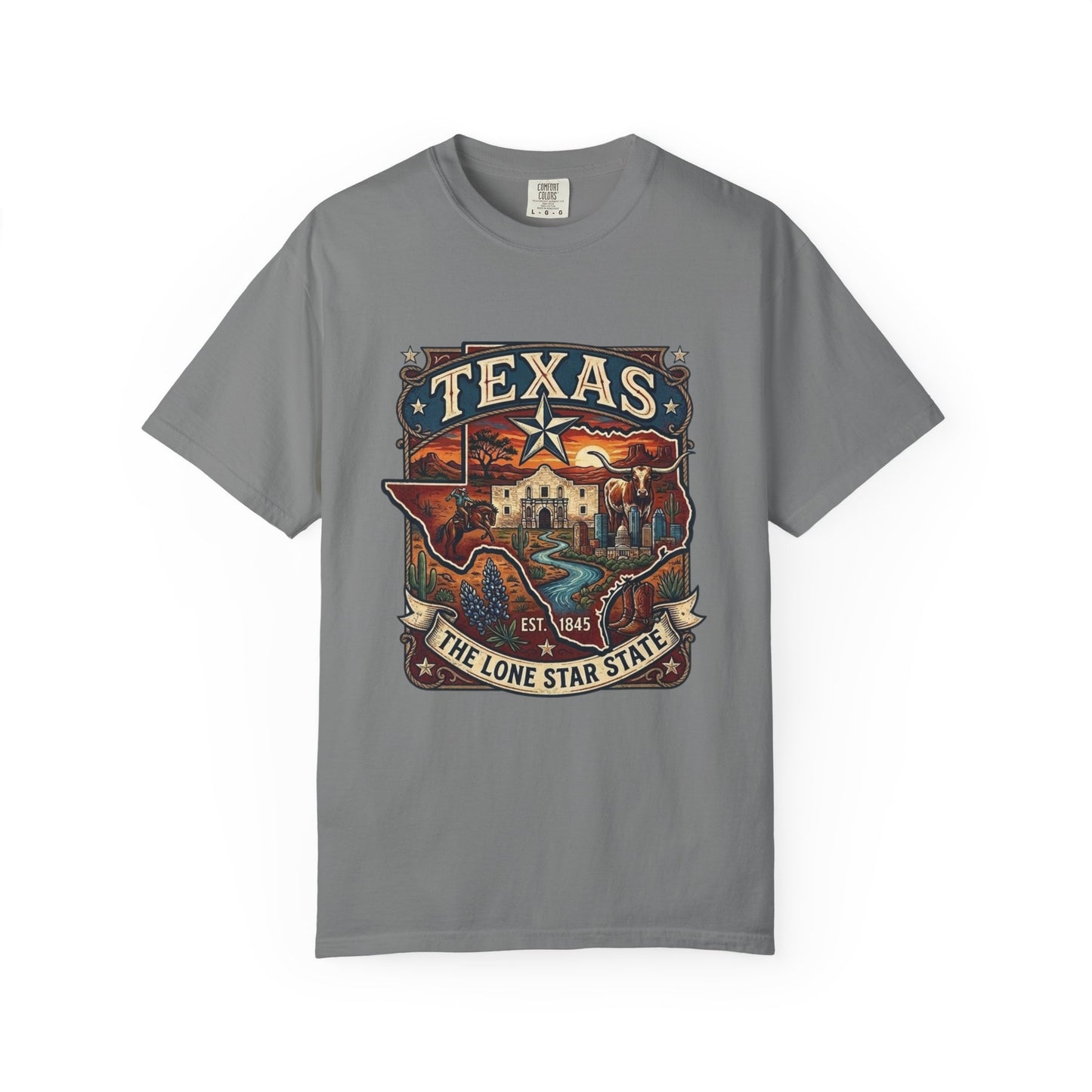 Texas Alamo Longhorn T-Shirt — State of Texas Graphic Tee