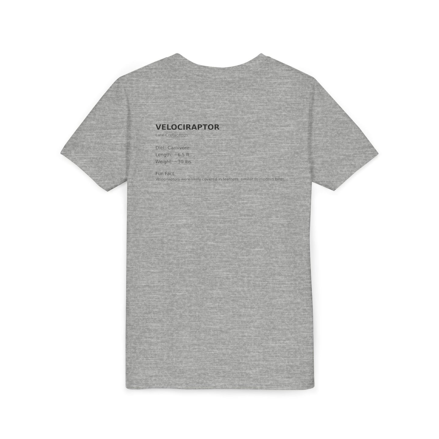 Velociraptor educational youth t-shirt