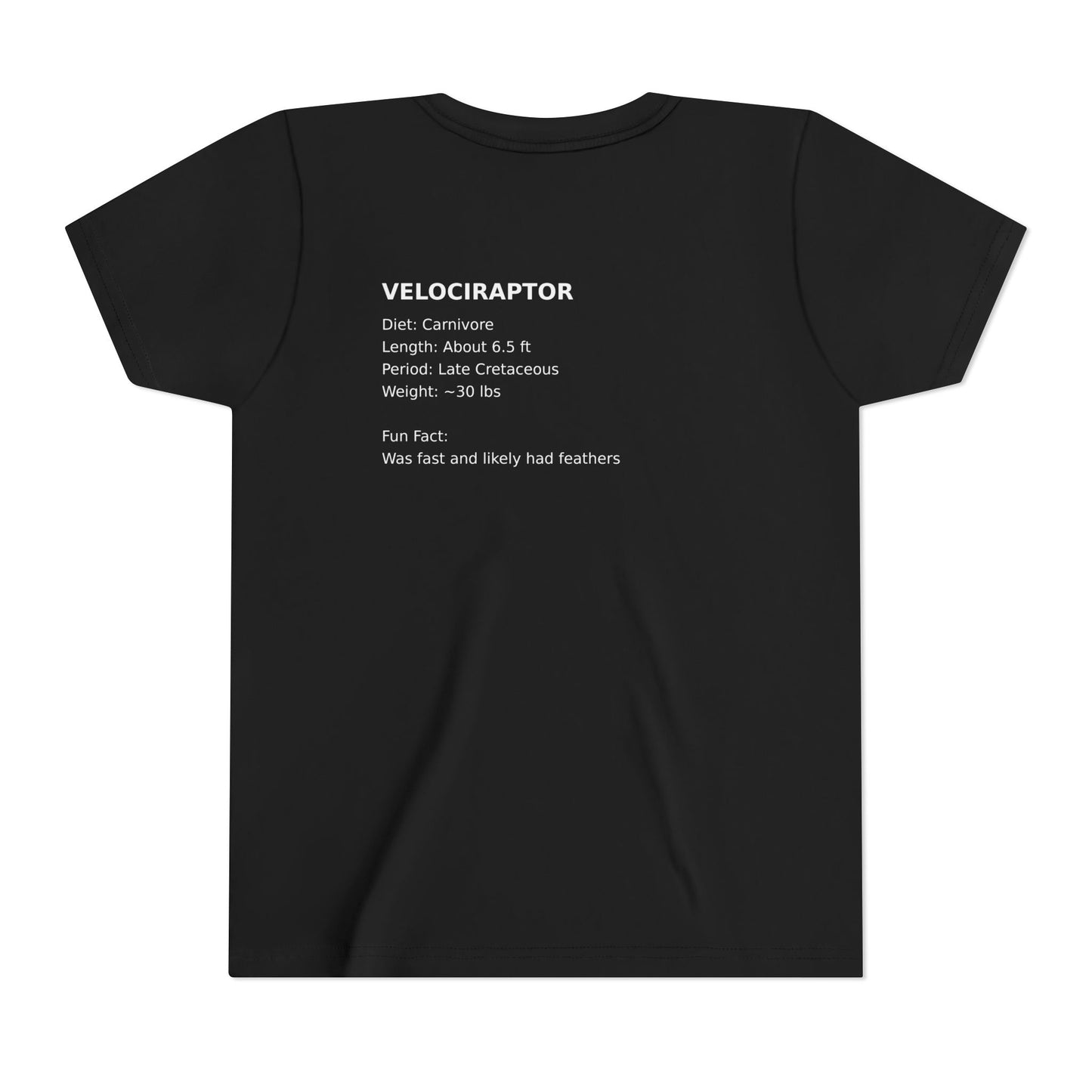 Velociraptor educational youth t-shirt