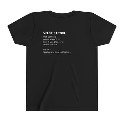 Velociraptor educational youth t-shirt