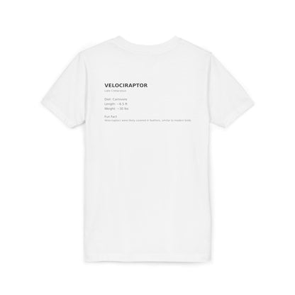 Velociraptor educational youth t-shirt