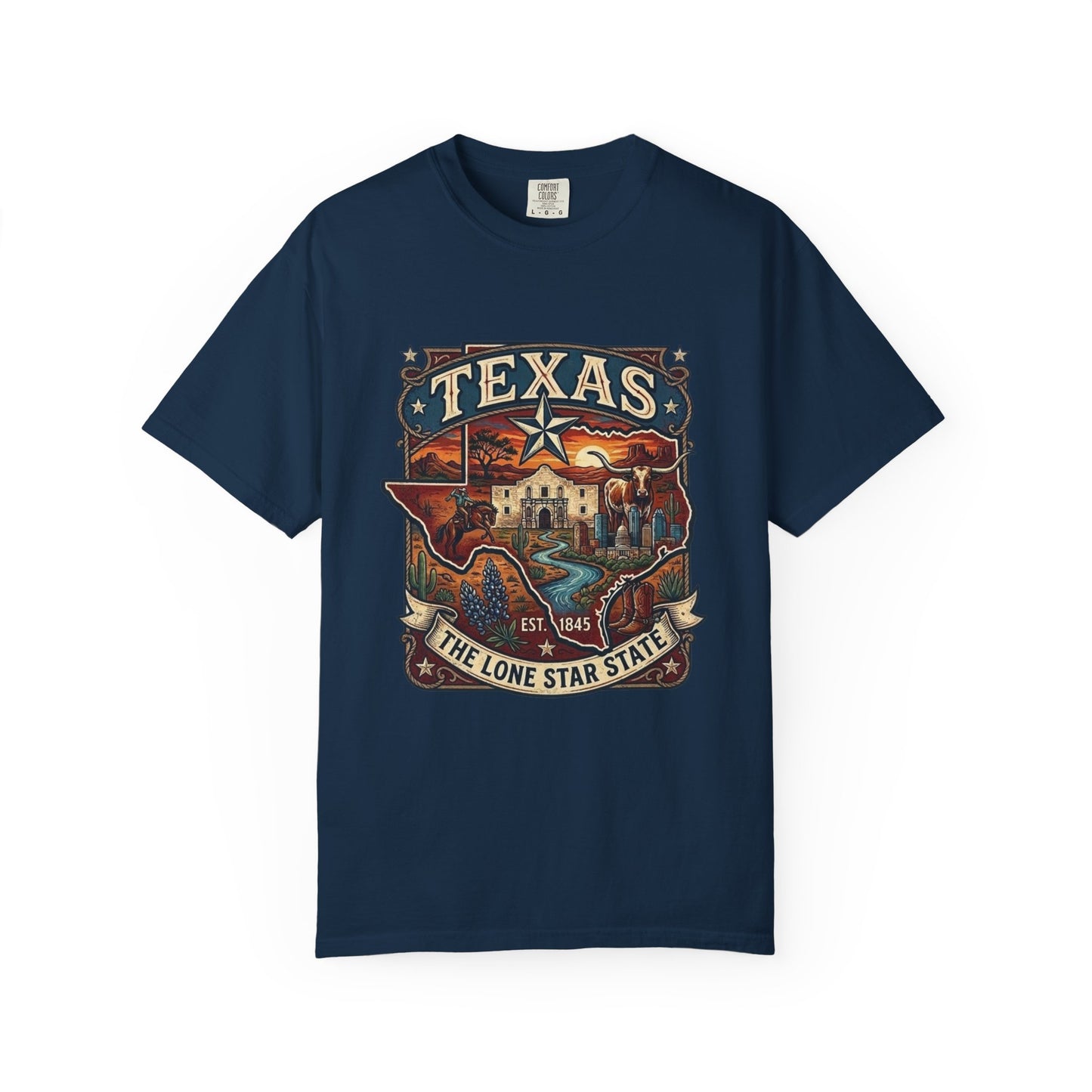 Texas Alamo Longhorn T-Shirt — State of Texas Graphic Tee