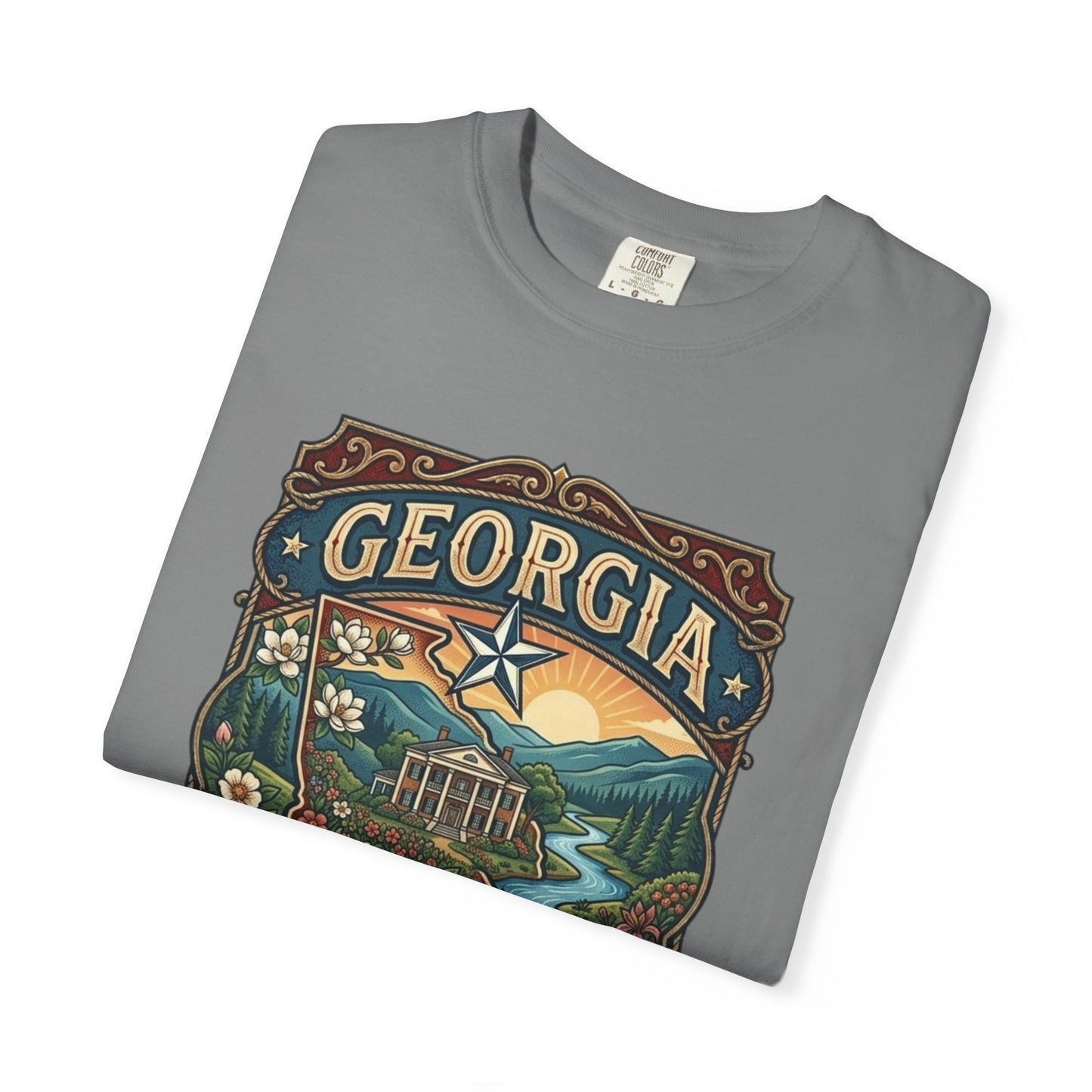 Georgia State Souvenir T-Shirt — State Symbols & Landmarks Tee