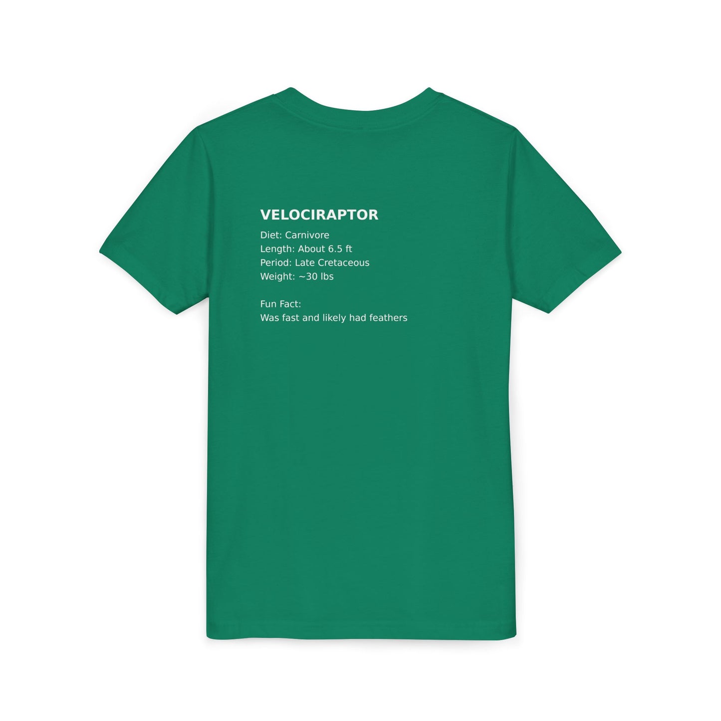 Velociraptor educational youth t-shirt