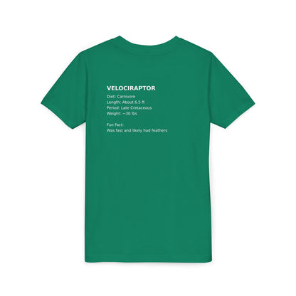 Velociraptor educational youth t-shirt