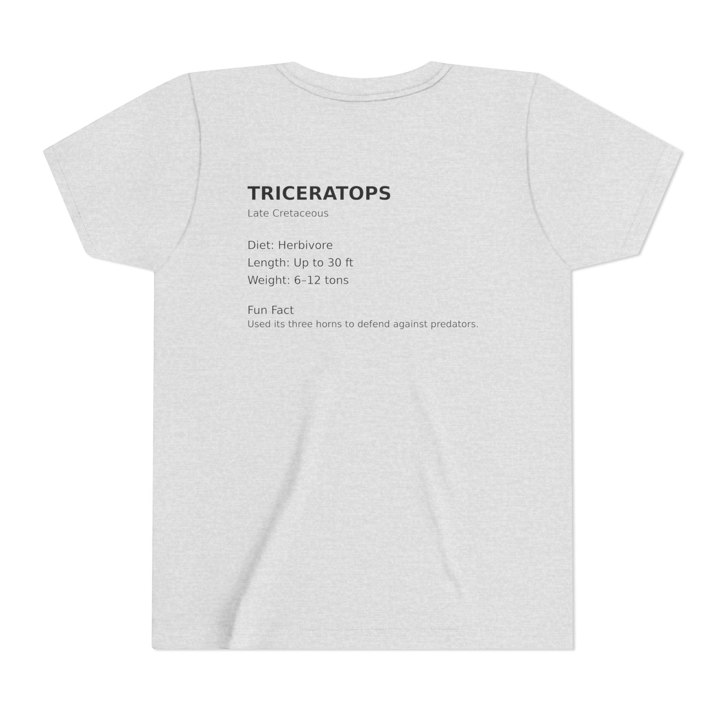 Triceratops educational youth t-shirt