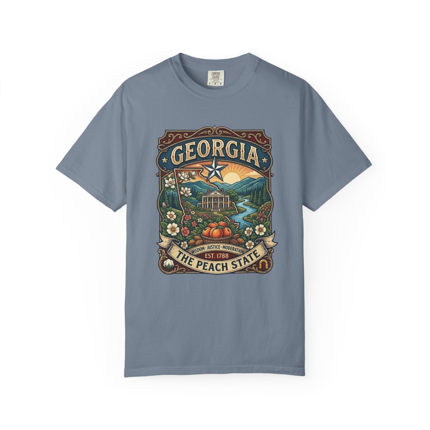 Georgia State Souvenir T-Shirt — State Symbols & Landmarks Tee