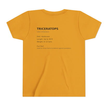 Triceratops educational youth t-shirt