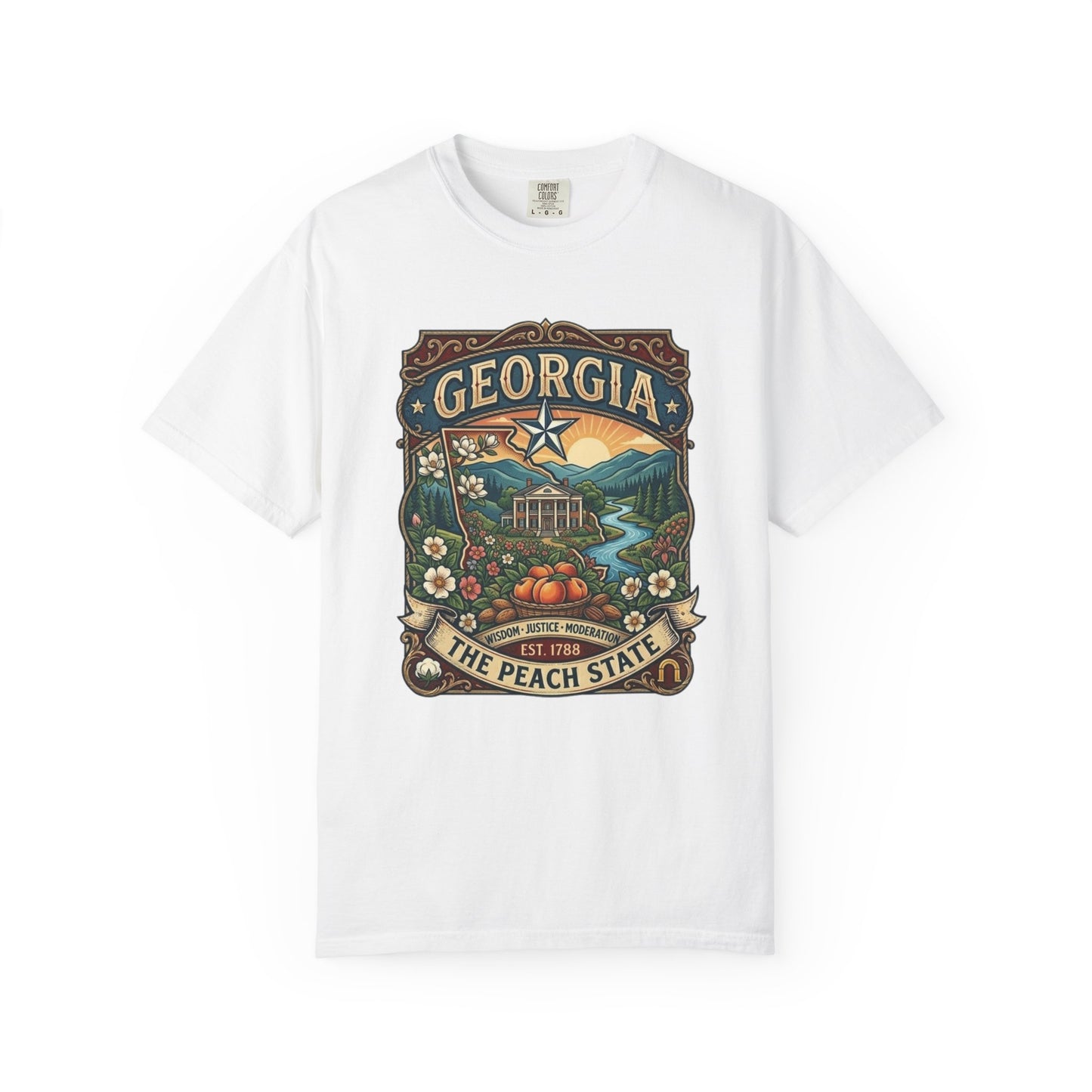 Georgia State Souvenir T-Shirt — State Symbols & Landmarks Tee