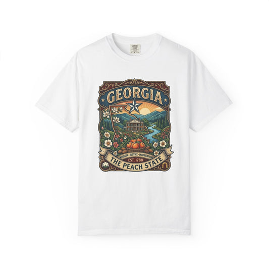 Georgia State Souvenir T-Shirt — State Symbols & Landmarks Tee