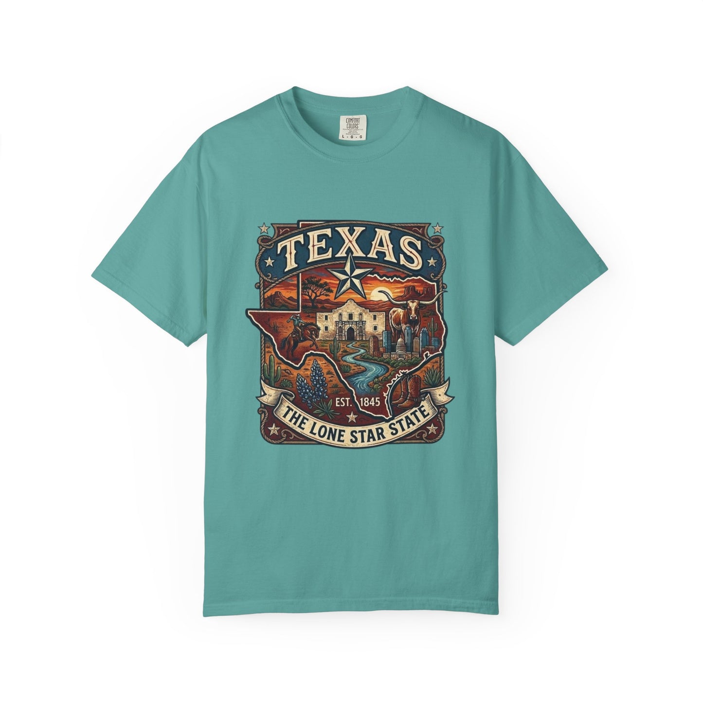 Texas Alamo Longhorn T-Shirt — State of Texas Graphic Tee
