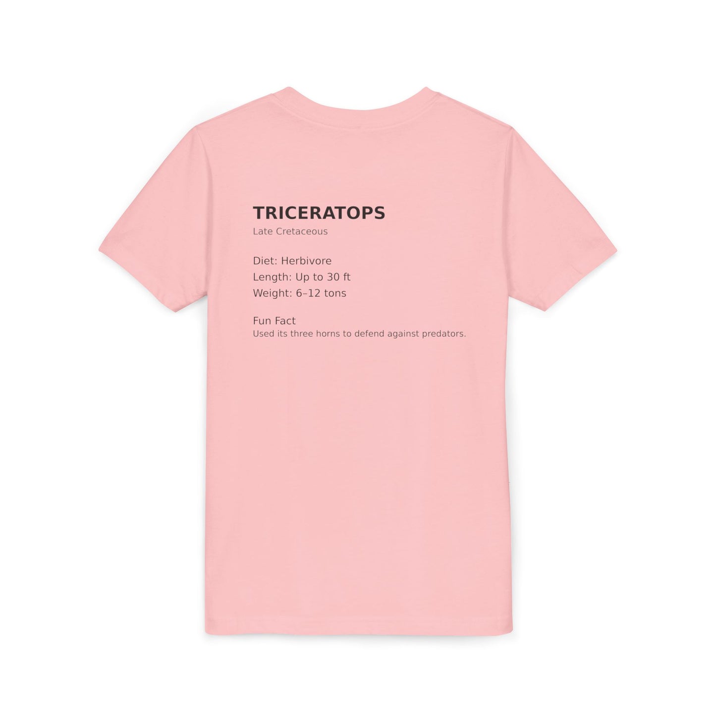 Triceratops educational youth t-shirt