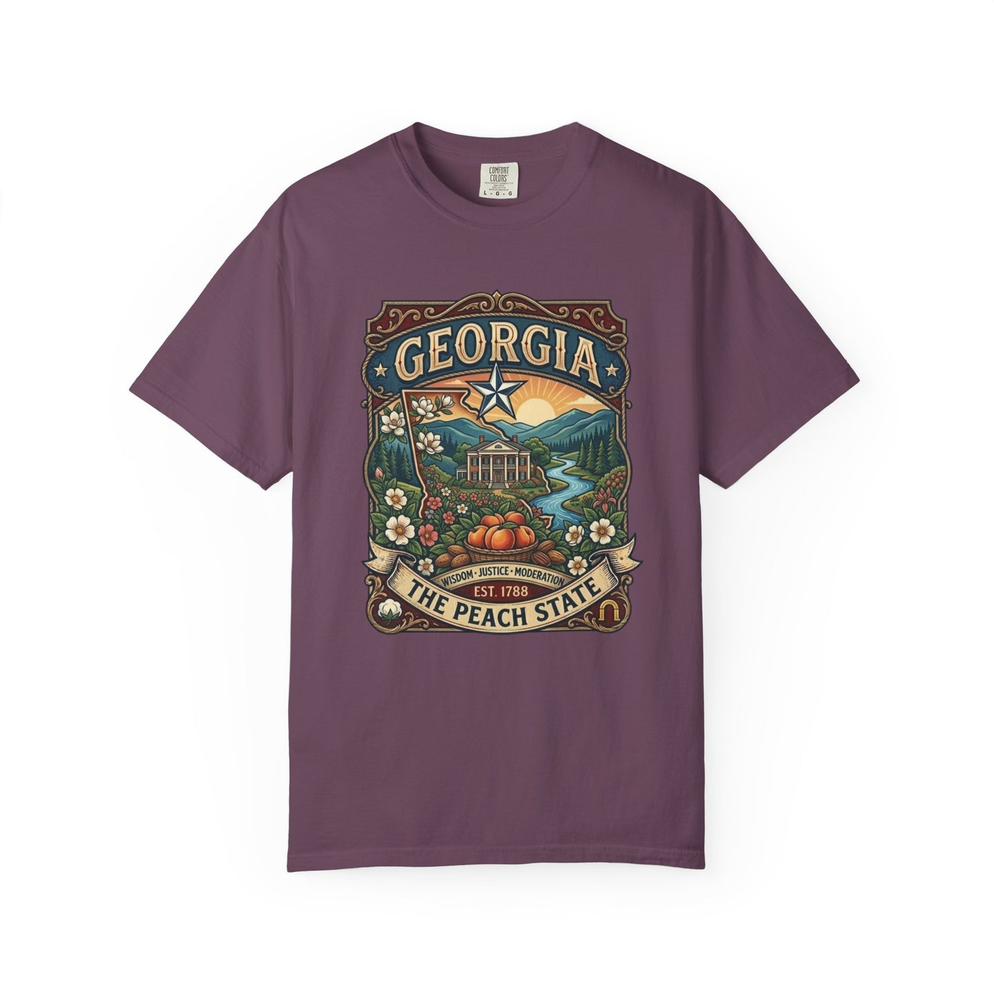 Georgia State Souvenir T-Shirt — State Symbols & Landmarks Tee