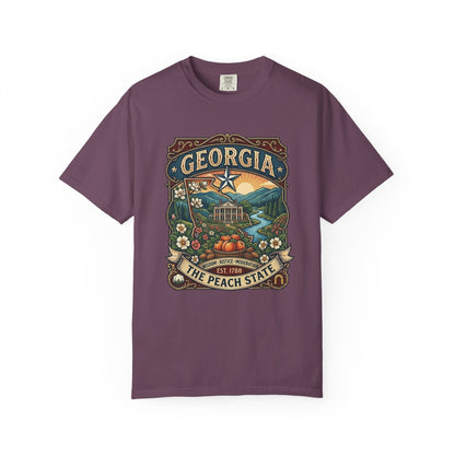 Georgia State Souvenir T-Shirt — State Symbols & Landmarks Tee