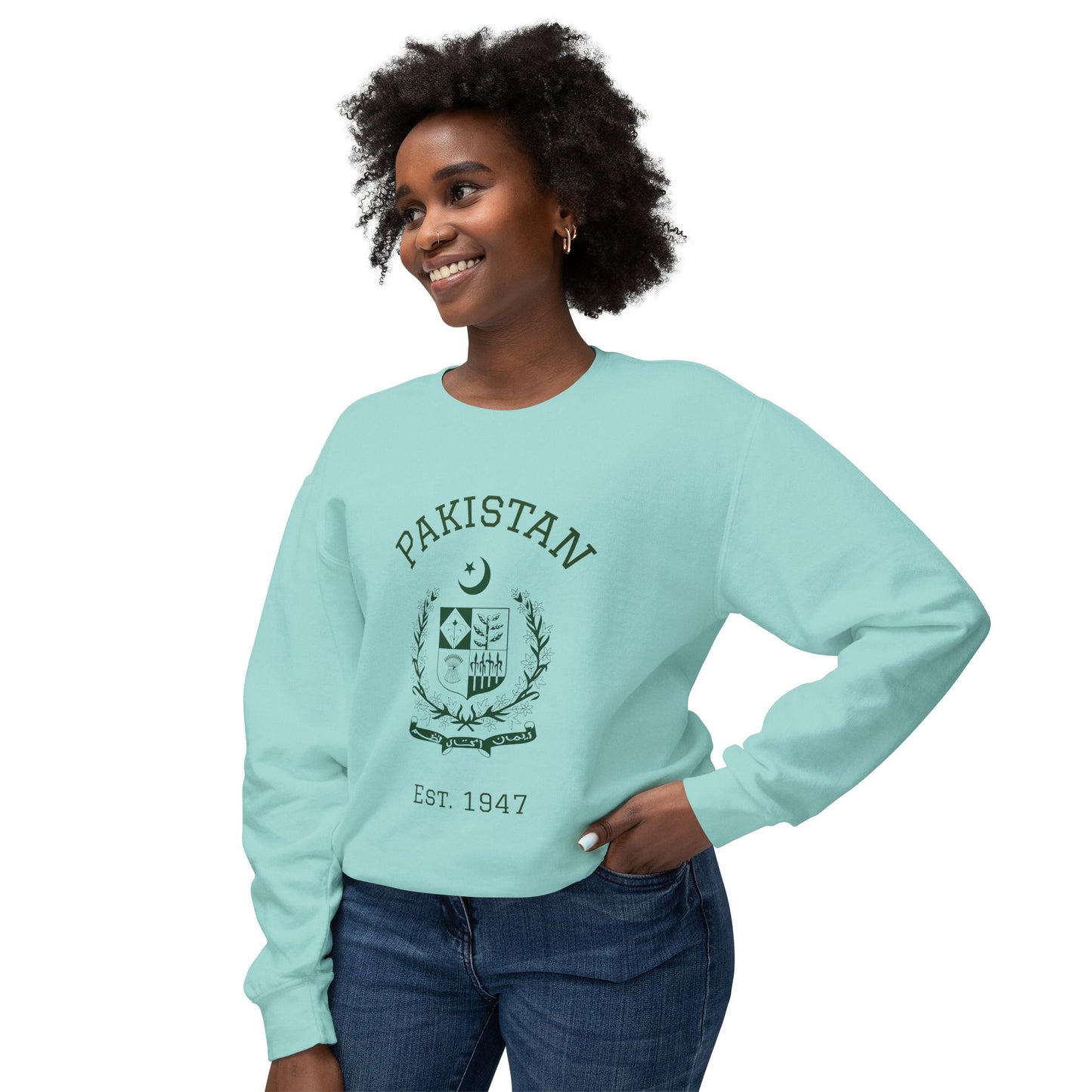 Pakistan Pride Crewneck Sweatshirt — Pakistan Emblem Graphic