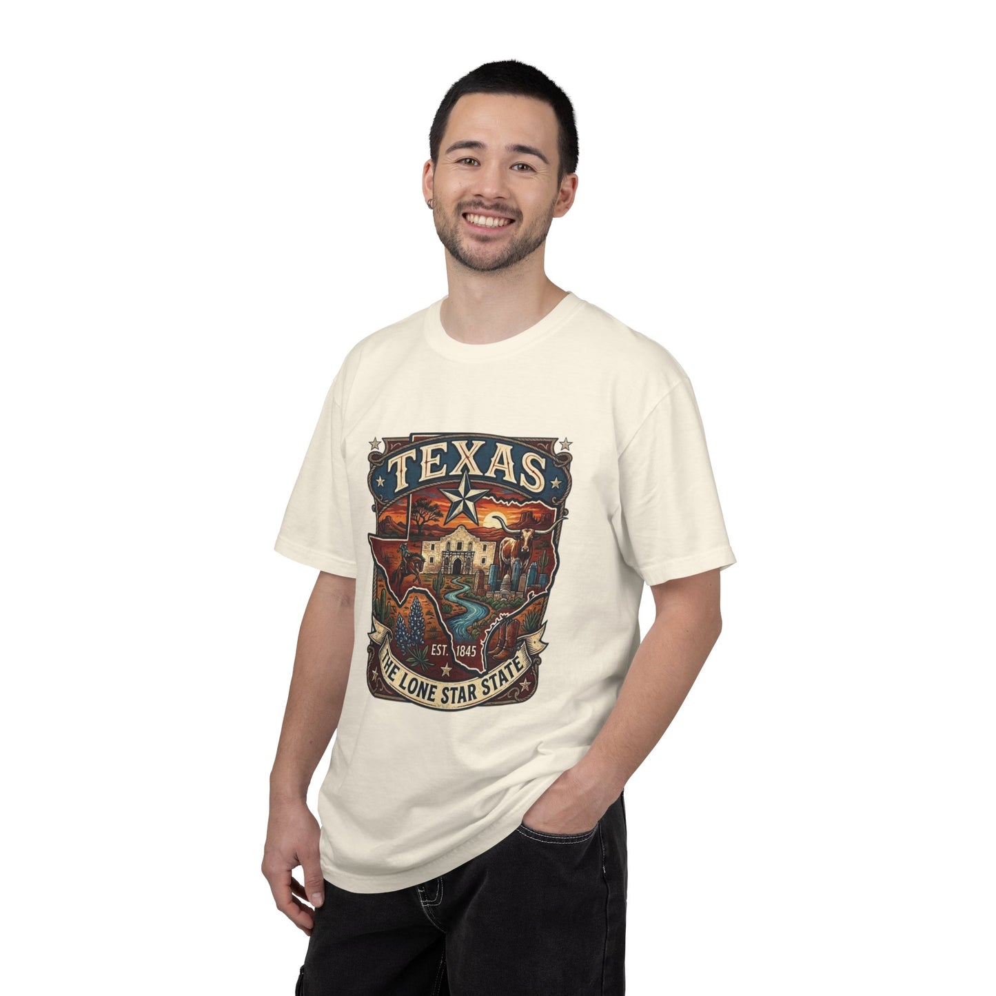 Texas Alamo Longhorn T-Shirt — State of Texas Graphic Tee