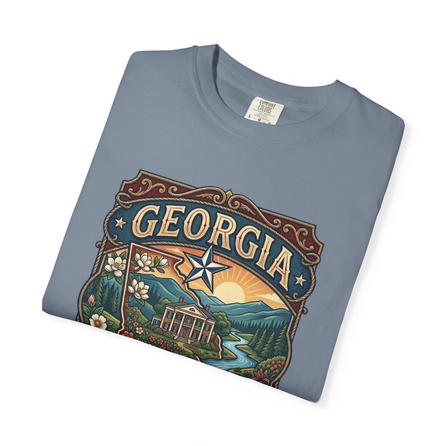 Georgia State Souvenir T-Shirt — State Symbols & Landmarks Tee