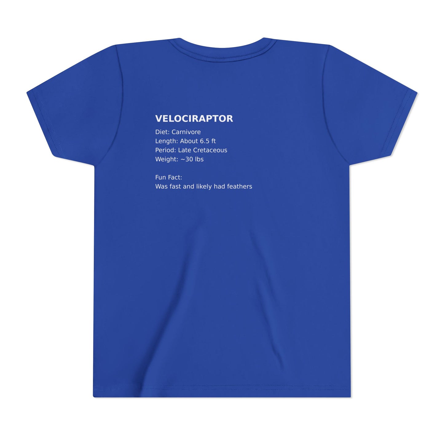 Velociraptor educational youth t-shirt