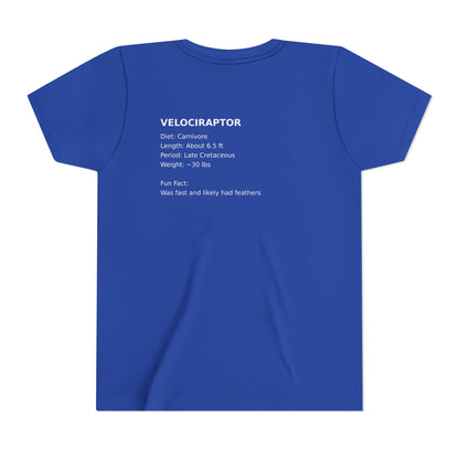 Velociraptor educational youth t-shirt