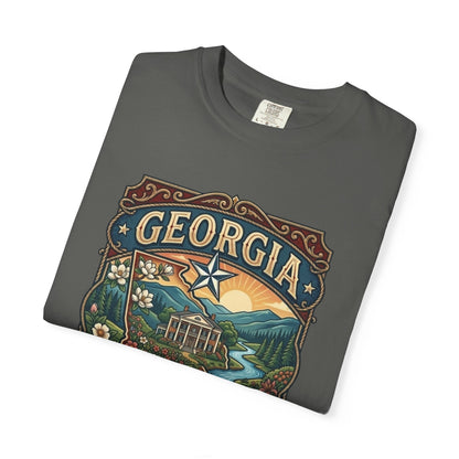 Georgia State Souvenir T-Shirt — State Symbols & Landmarks Tee