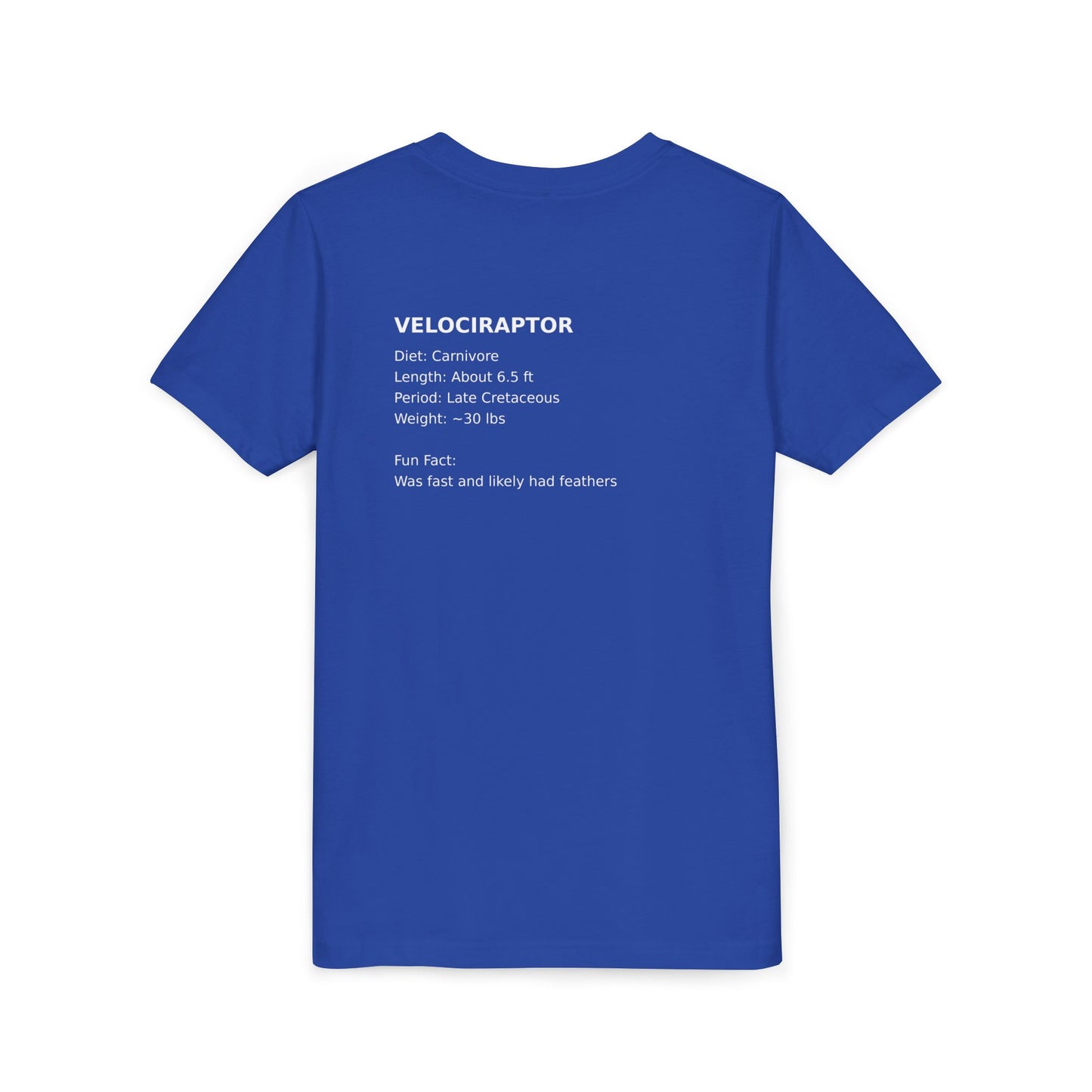 Velociraptor educational youth t-shirt