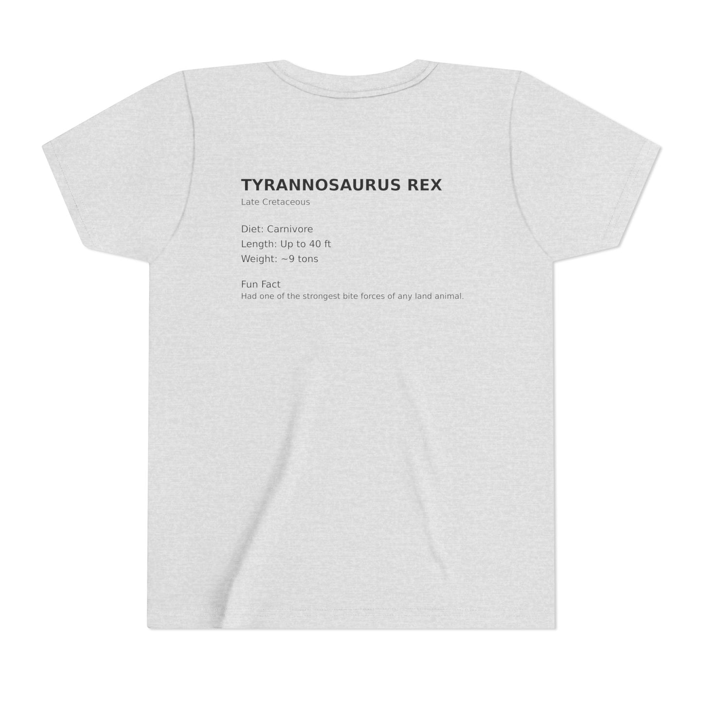 Tyrannosaurus Rex educational t-shirt youth t-shirt