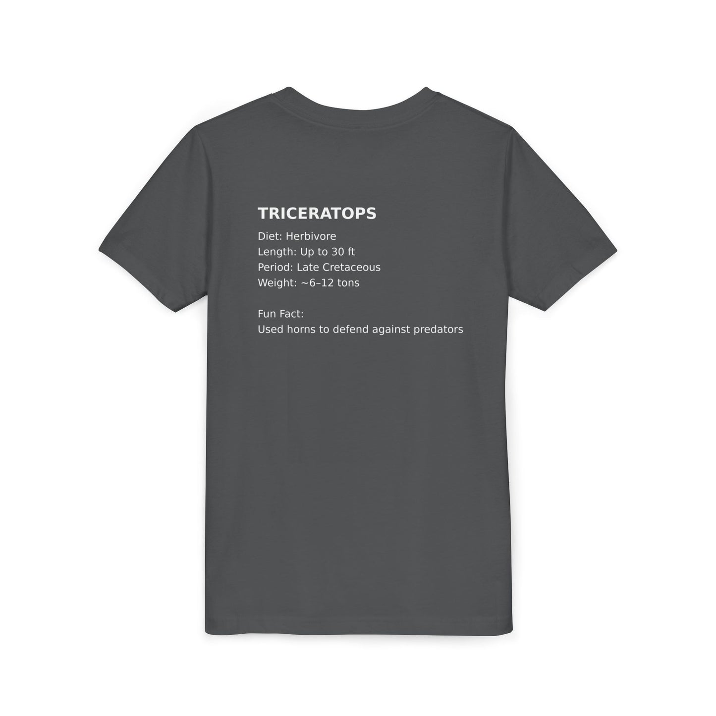 Triceratops educational youth t-shirt