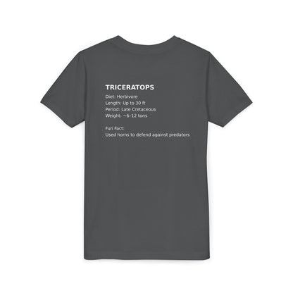Triceratops educational youth t-shirt