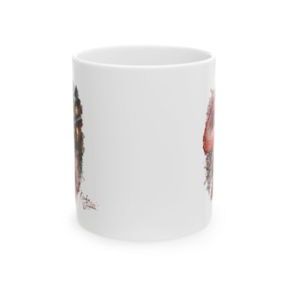 Osaka Japan Ceramic Mug — Japanese Girl in Kimono with Umbrella