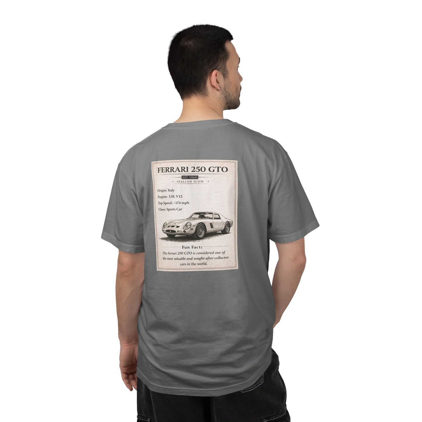 1960 Ferrari 250 GTO Vintage Car Club T-shirt | Classic Sports Car Tee