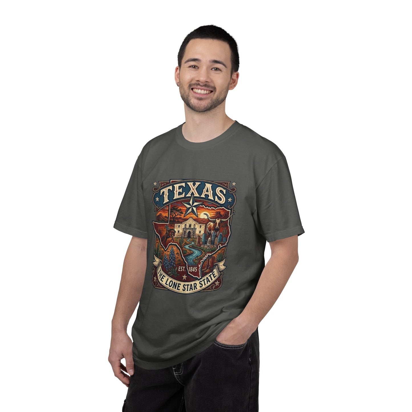 Texas Alamo Longhorn T-Shirt — State of Texas Graphic Tee