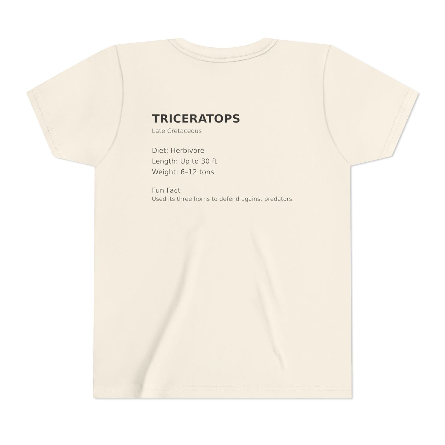 Triceratops educational youth t-shirt