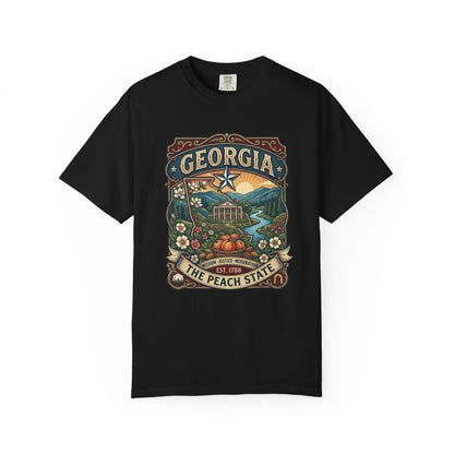 Georgia State Souvenir T-Shirt — State Symbols & Landmarks Tee