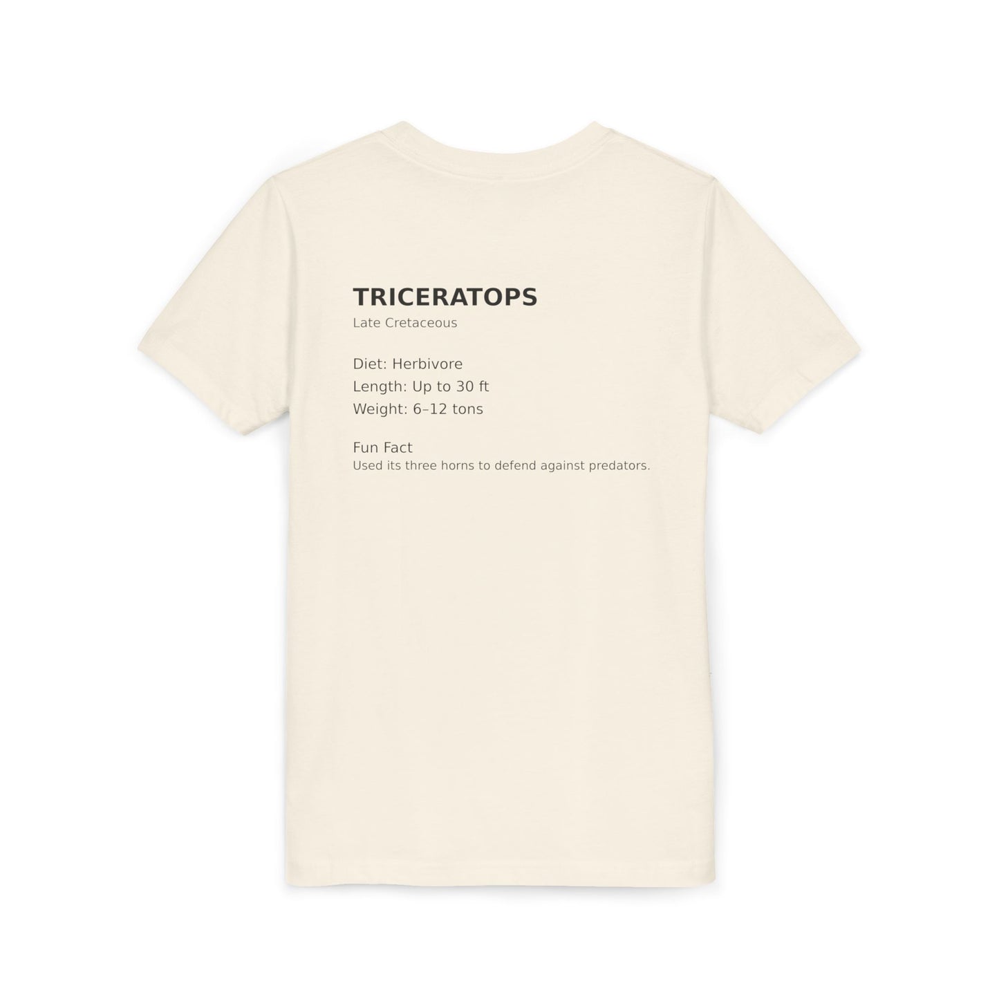 Triceratops educational youth t-shirt