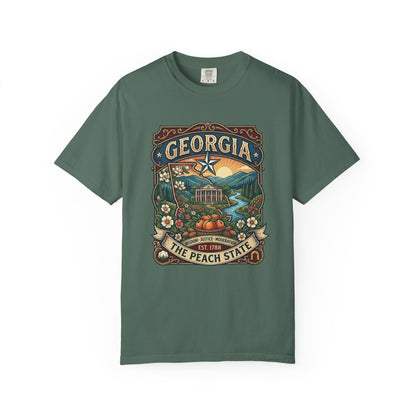 Georgia State Souvenir T-Shirt — State Symbols & Landmarks Tee