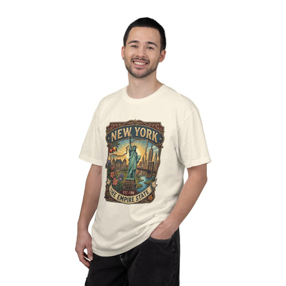 New York Skyline Tee with Statue of Liberty — NYC Empire State T-shirt