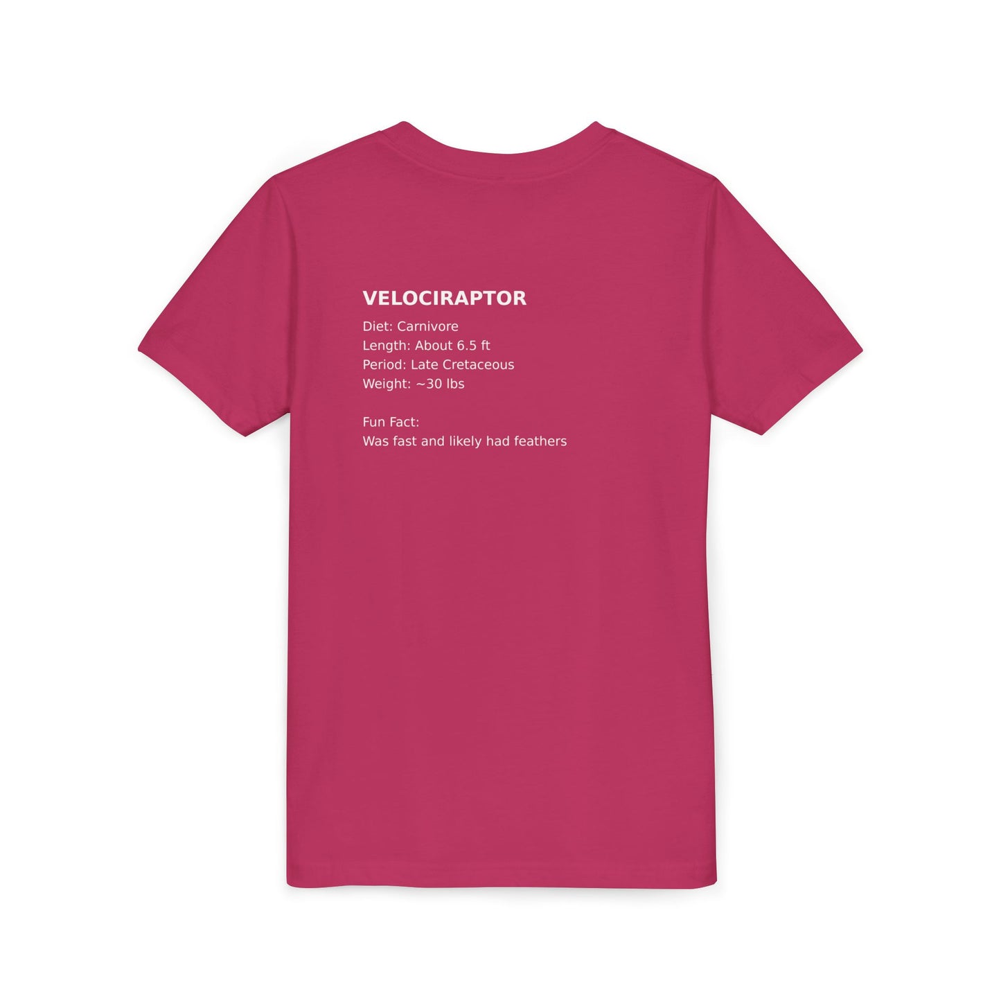 Velociraptor educational youth t-shirt