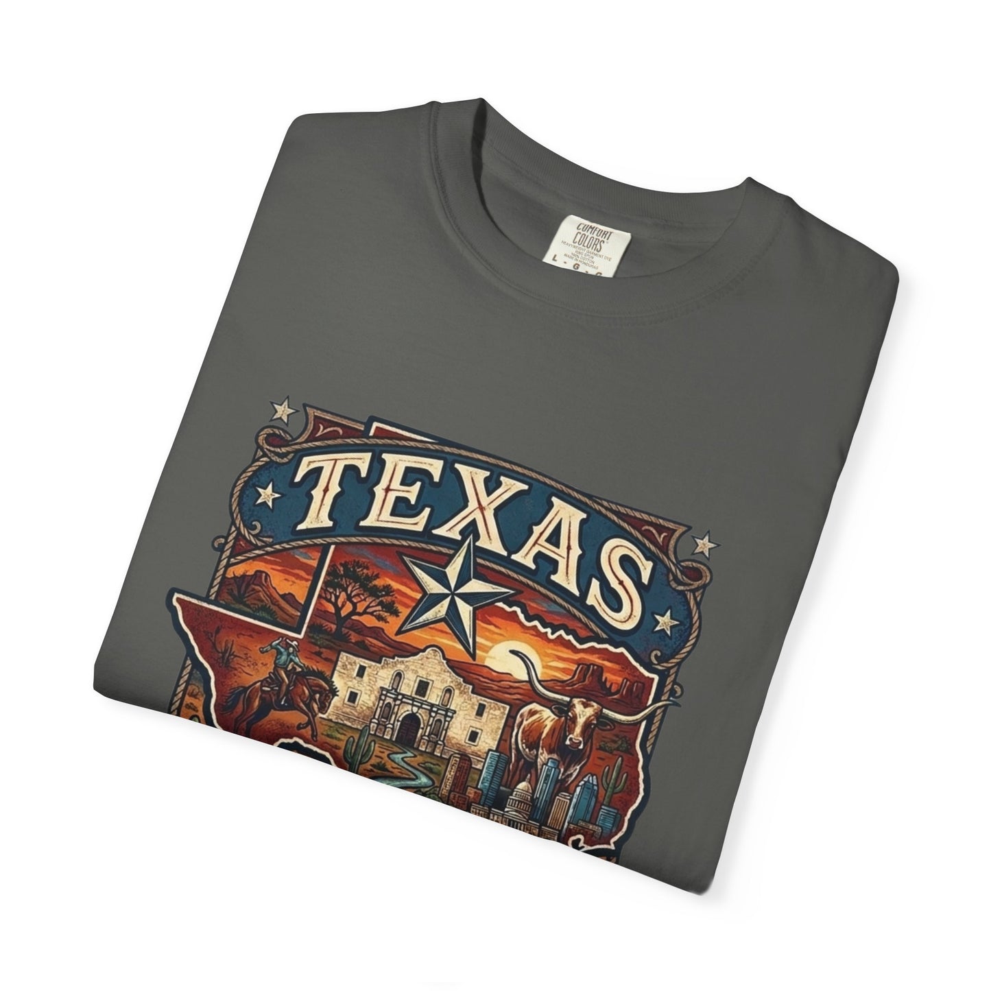 Texas Alamo Longhorn T-Shirt — State of Texas Graphic Tee