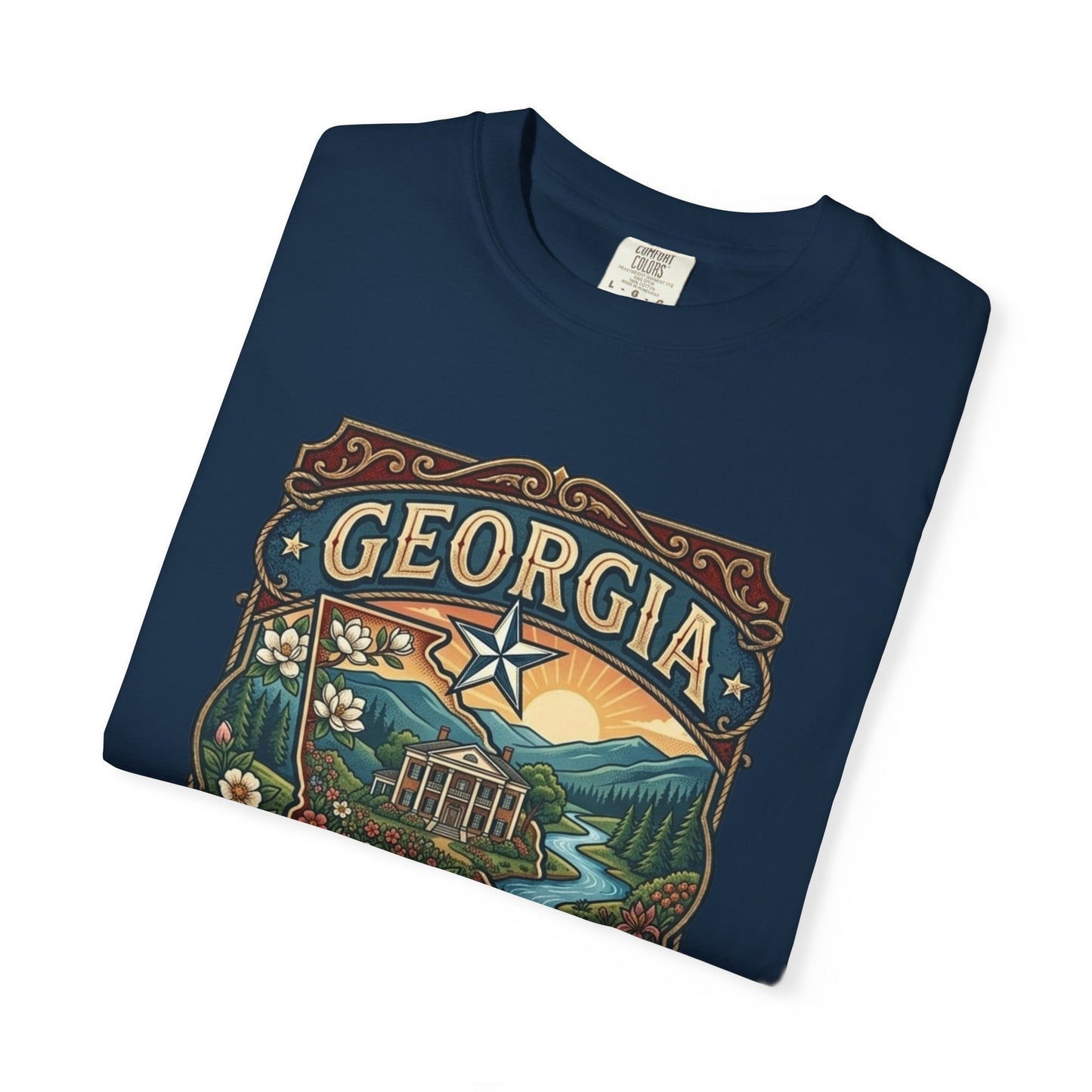 Georgia State Souvenir T-Shirt — State Symbols & Landmarks Tee