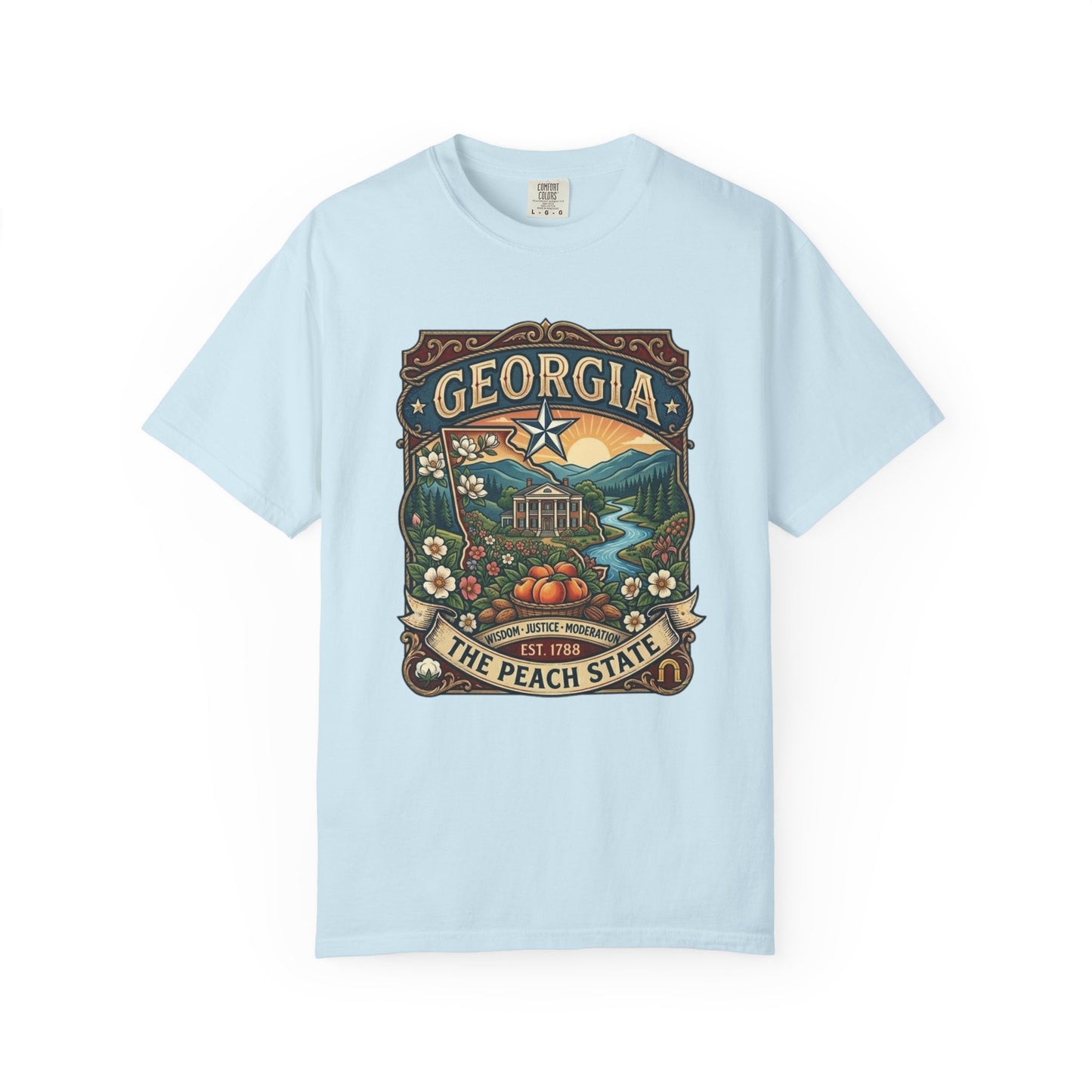 Georgia State Souvenir T-Shirt — State Symbols & Landmarks Tee