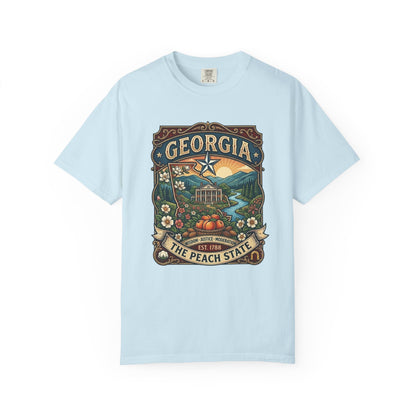 Georgia State Souvenir T-Shirt — State Symbols & Landmarks Tee